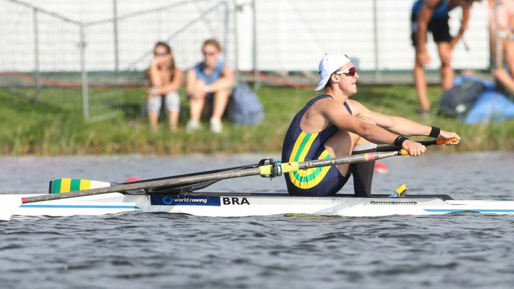 Semifinals A/B, Lucas Ferreira, Junior Men's Single Sculls, Brazil, 2016 World Rowing Junior Championships, Rotterdam, The Netherlands