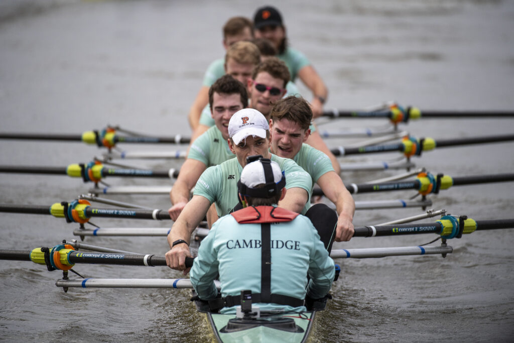 The 2022 Cambridge University Men's Trials VIIIs, photo by Benedict Tufnell